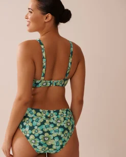 AQUA FLORA Recycled Fibers D Cup Bralette Bikini Top
