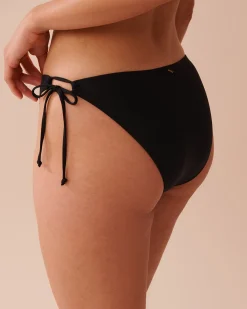 BLACK Side Tie Brazilian Bikini Bottom