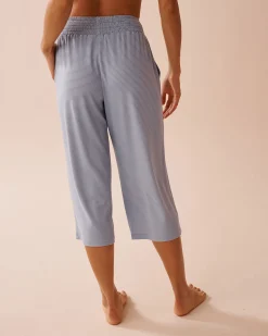 Blue Stripe Super Soft Pajama Capris