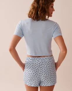 Butterfly Print Soft Jersey Crop T-shirt