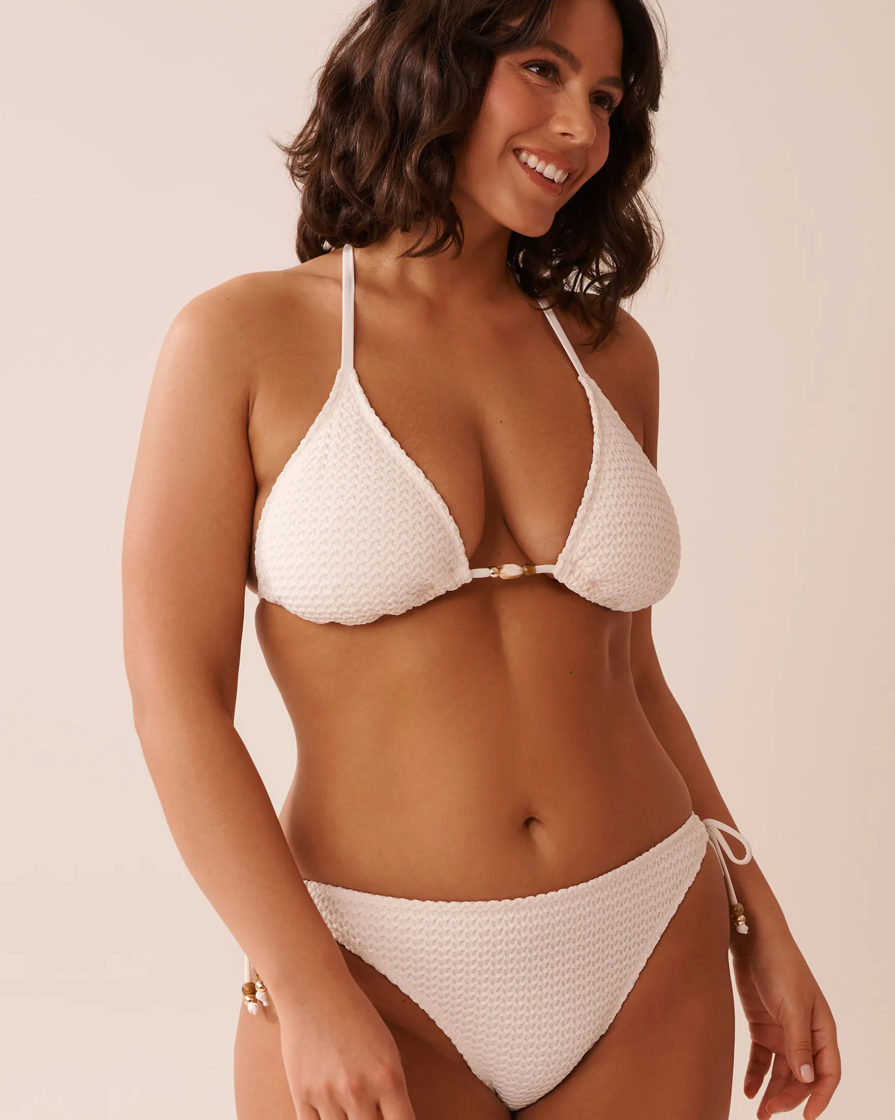 COCONUT MILK Crochet Side Tie Brazilian Bikini Bottom
