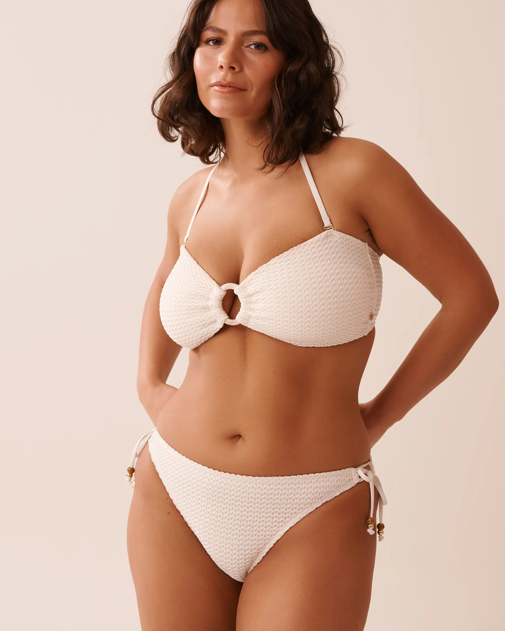 COCONUT MILK Crochet Side Tie Brazilian Bikini Bottom