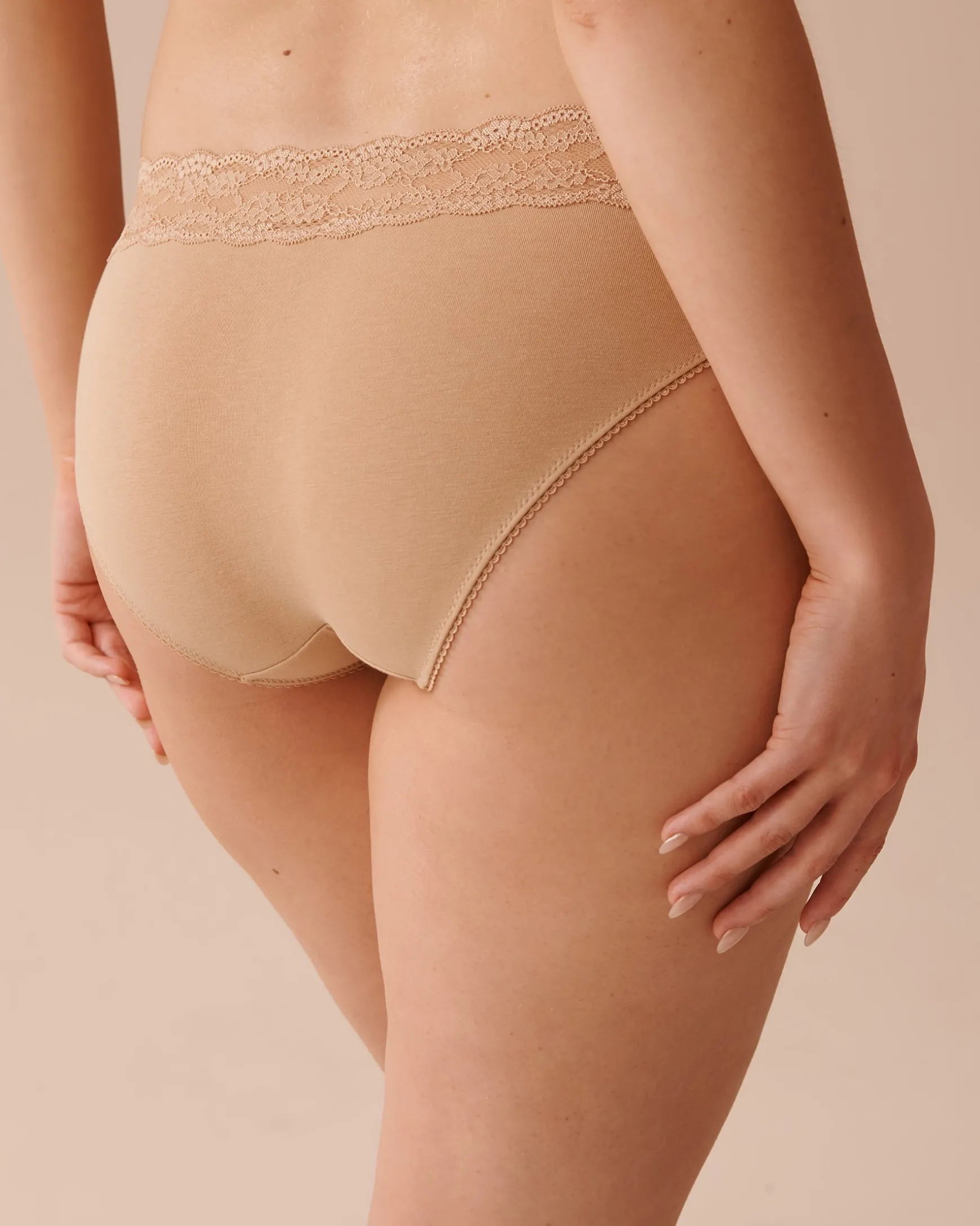 Cotton and Lace Band Bikini Panty