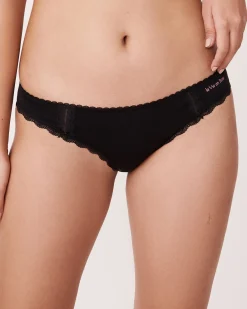 Cotton and Lace Detail Bikini Panty