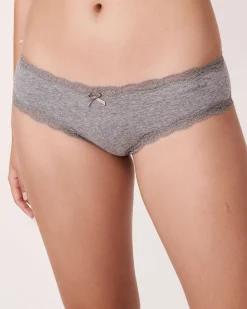 Cotton and Lace Trim Cheeky Panty