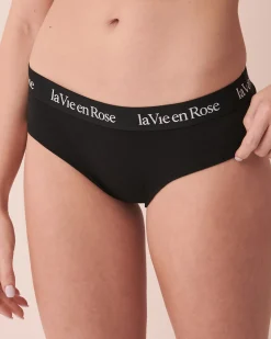 Cotton and Logo Elastic Band Hiphugger Panty
