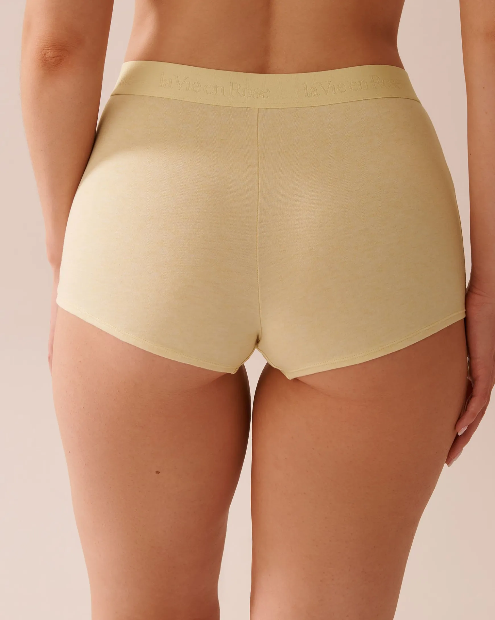 Cotton and Logo Elastic Band High Waist Boyleg Panty