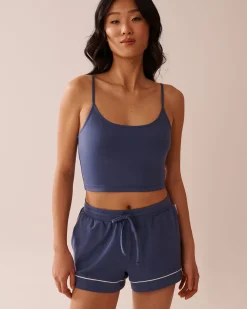 Cotton Crop Cami with Shelf Bra