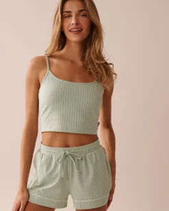 Cotton Crop Cami with Shelf Bra