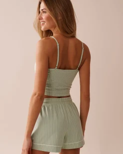 Cotton Crop Cami with Shelf Bra