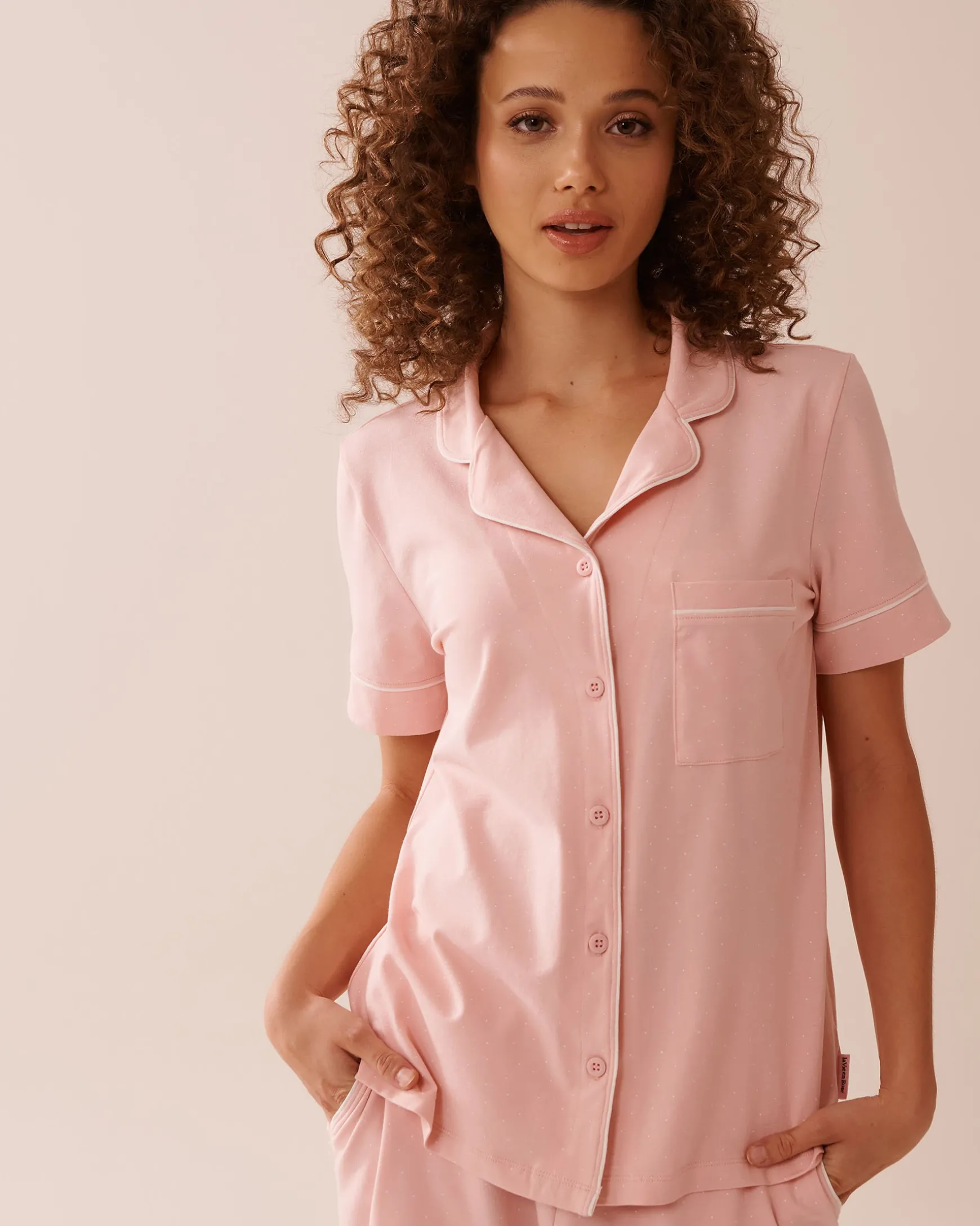 Cotton Short Sleeve Button-down Shirt