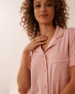 Cotton Short Sleeve Button-down Shirt