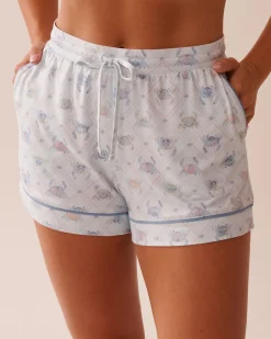 Crab Print Super Soft Pajama Shorts