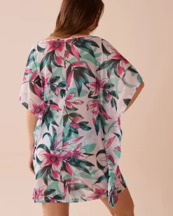 Floral Mesh Poncho