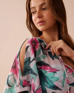Floral Mesh Poncho