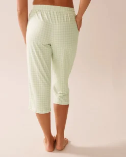 Gingham Print Super Soft Pajama Capris