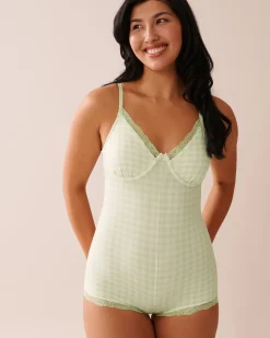 Gingham Print Super Soft Sleeveless Romper