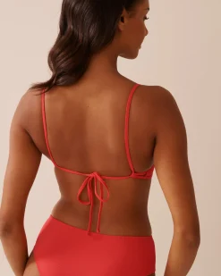 HIBISCUS Crisscross Detail Ribbed Bralette Bikini Top