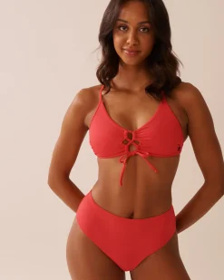 HIBISCUS Ribbed Mid-rise Cheeky Bikini Bottom