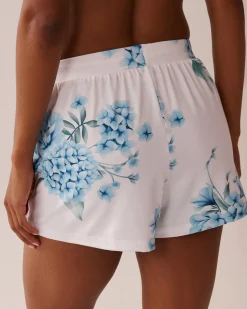 Hydrangea Print Super Soft Pajama Shorts