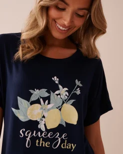 Lemon Print Super Soft Loose Fit T-shirt