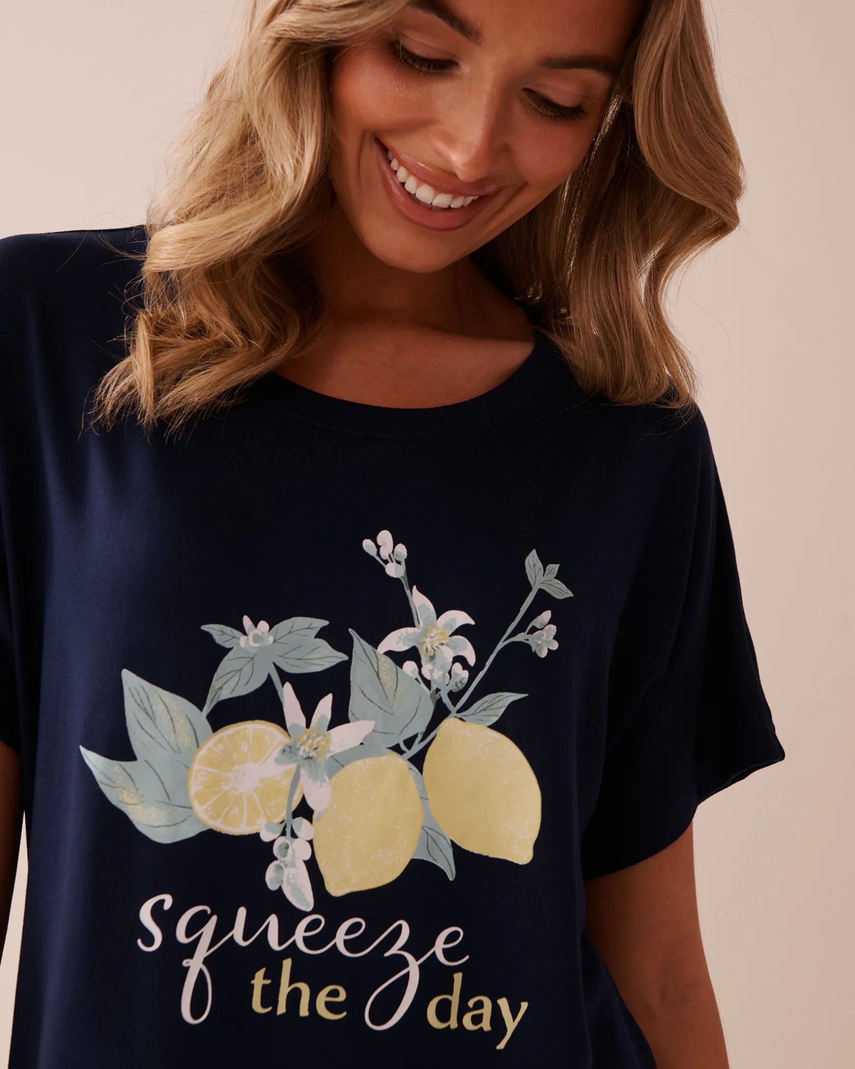 Lemon Print Super Soft Loose Fit T-shirt
