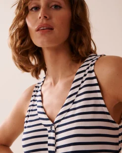 Nautical Stripe Super Soft Button-down Cami
