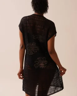 Open-Front Crochet Caftan