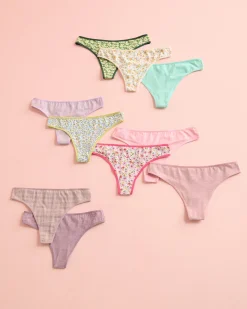 10-Pack Cotton Thong Panty