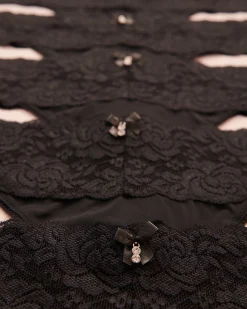 5-Pack Microfiber and Wide Lace Band Thong Panty