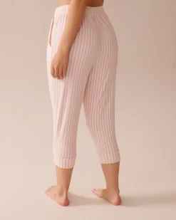Pink Stripe Super Soft Pajama Capris