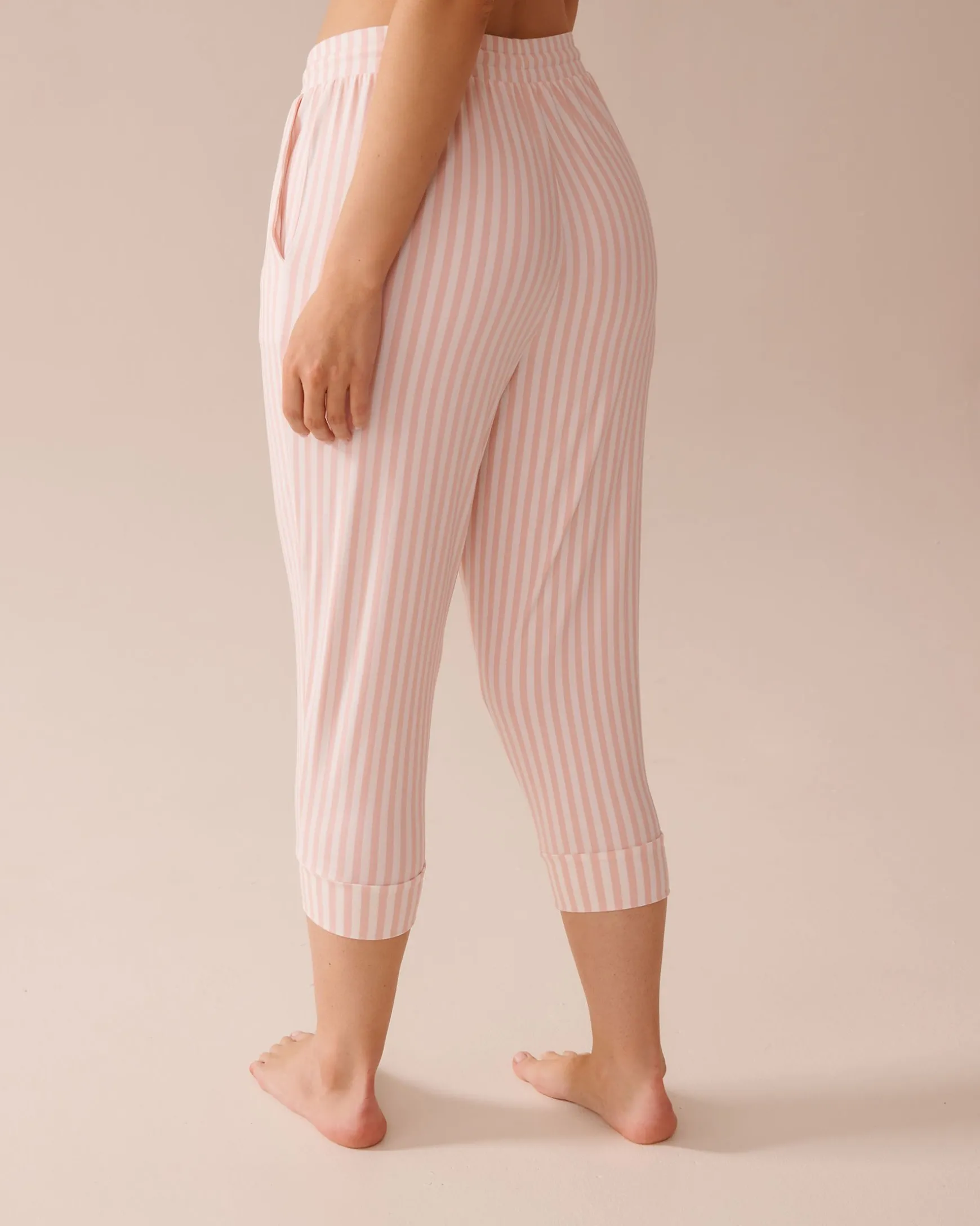 Pink Stripe Super Soft Pajama Capris