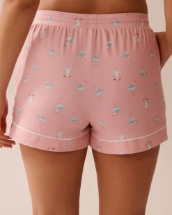 Seagull Print Super Soft Pajama Shorts