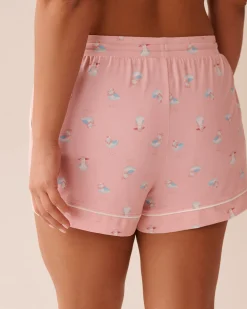 Seagull Print Super Soft Pajama Shorts