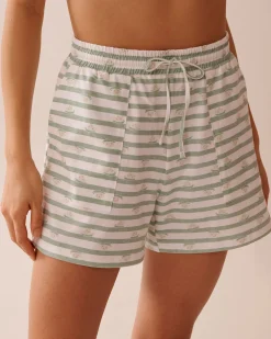 Snail Print Cotton Pajama Shorts