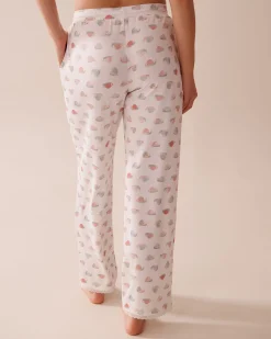 Snail Print Lace Trim Super Soft Pajama Pants