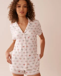 Snail Print Super Soft Button-down Shirt