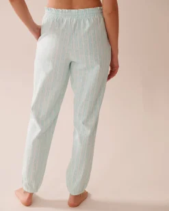 Stripe Print Cotton Jogger Pajama Pants
