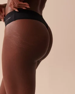 Super Soft Lace Trim Thong Panty