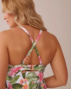 WATER LILY D Cup Cross-over Tankini Top