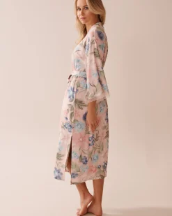 Watercolor Flower Print Super Soft Kimono