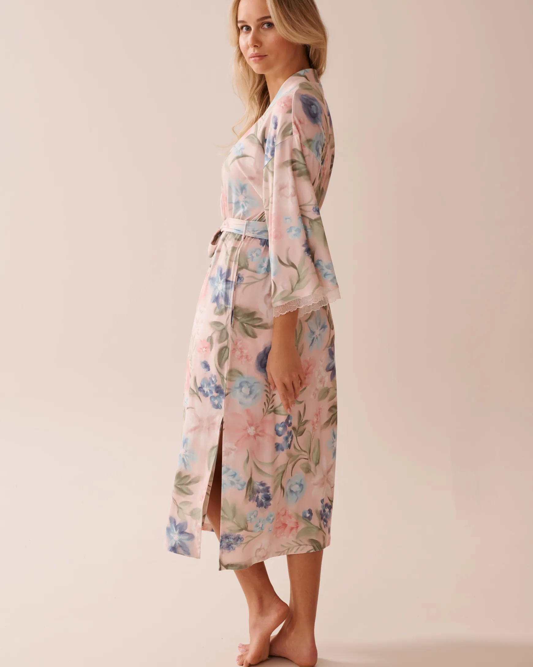 Watercolor Flower Print Super Soft Kimono