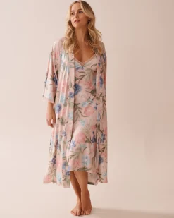 Watercolor Flower Print Super Soft Kimono