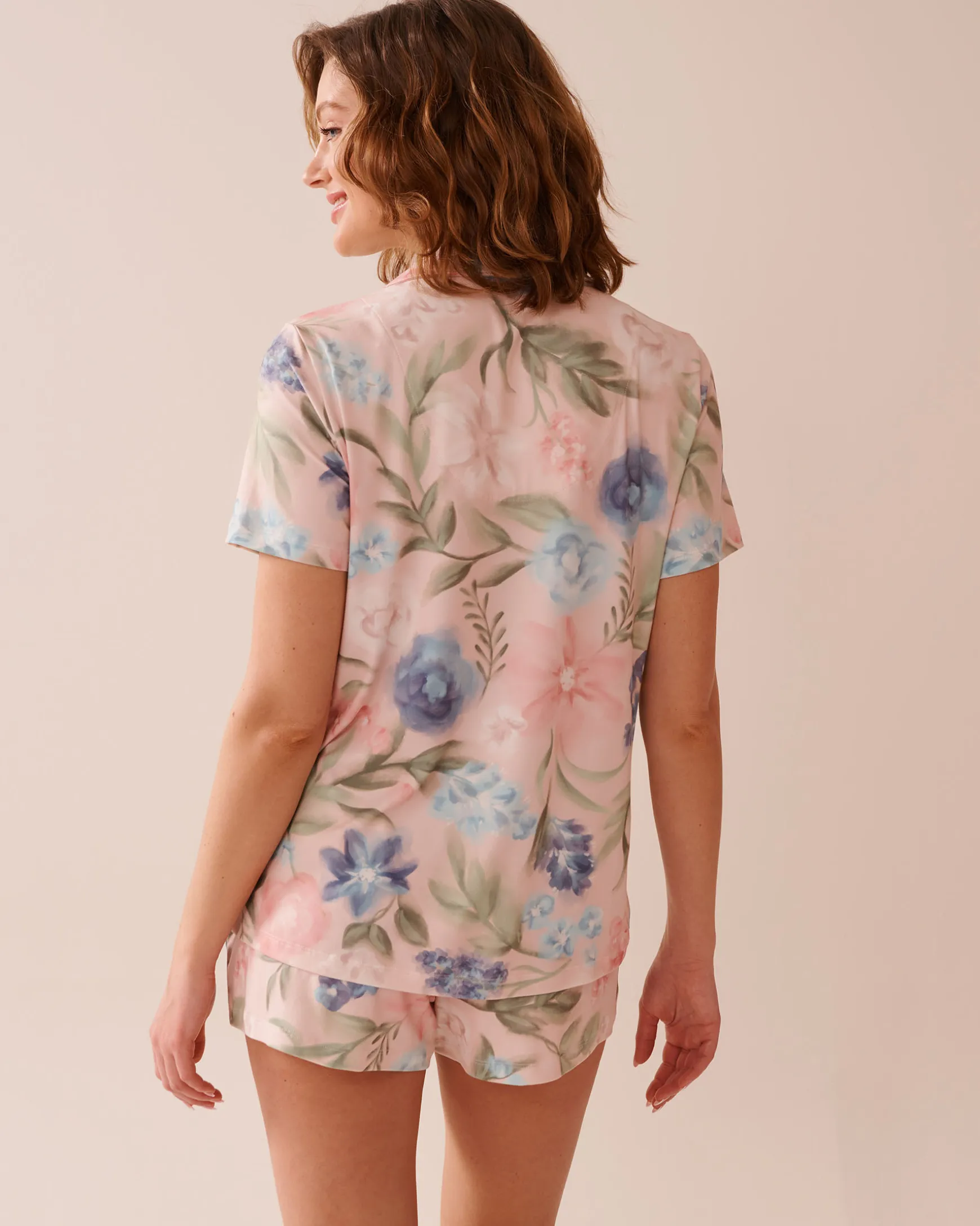Watercolor Flower Print Super Soft Button-down Shirt